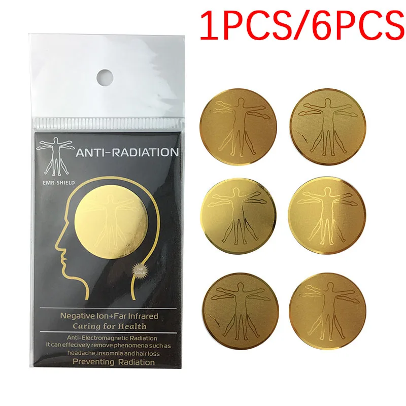 24K Golden Anti-Radiation Protector Round EMF Protecor Cell Phone Sticker EMR Blocker Radiation Reduction By 96.43 Percent | Мобильные