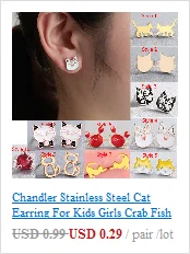 Chandler Hot 316L Stainless Steel Mickey Earrings For Children Kids Mouse Jewelry Cute Lovely Animal Black Rose Color Bronics