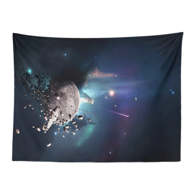 Customized Tapestry Planets Halo Meteor Explosion Wall-Mounted Living Room Decoration 130*150Cm Polyester Non-Slip Picnic Mat