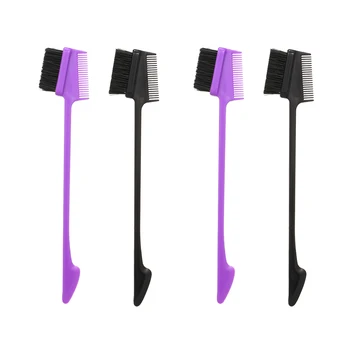 

4PCS Makeup Eyebrow Brush Eyelash Comb Double-ended Portable Eye Powder Brush Brow Comb Beauty Cosmetic Tool Makeup Tool