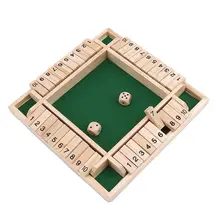 

Shut The Box Dice Board Game Board Game In French Creative Toys 4 Sided 10 Number Wooden Flaps & Dices Game Set for 4 People Pub