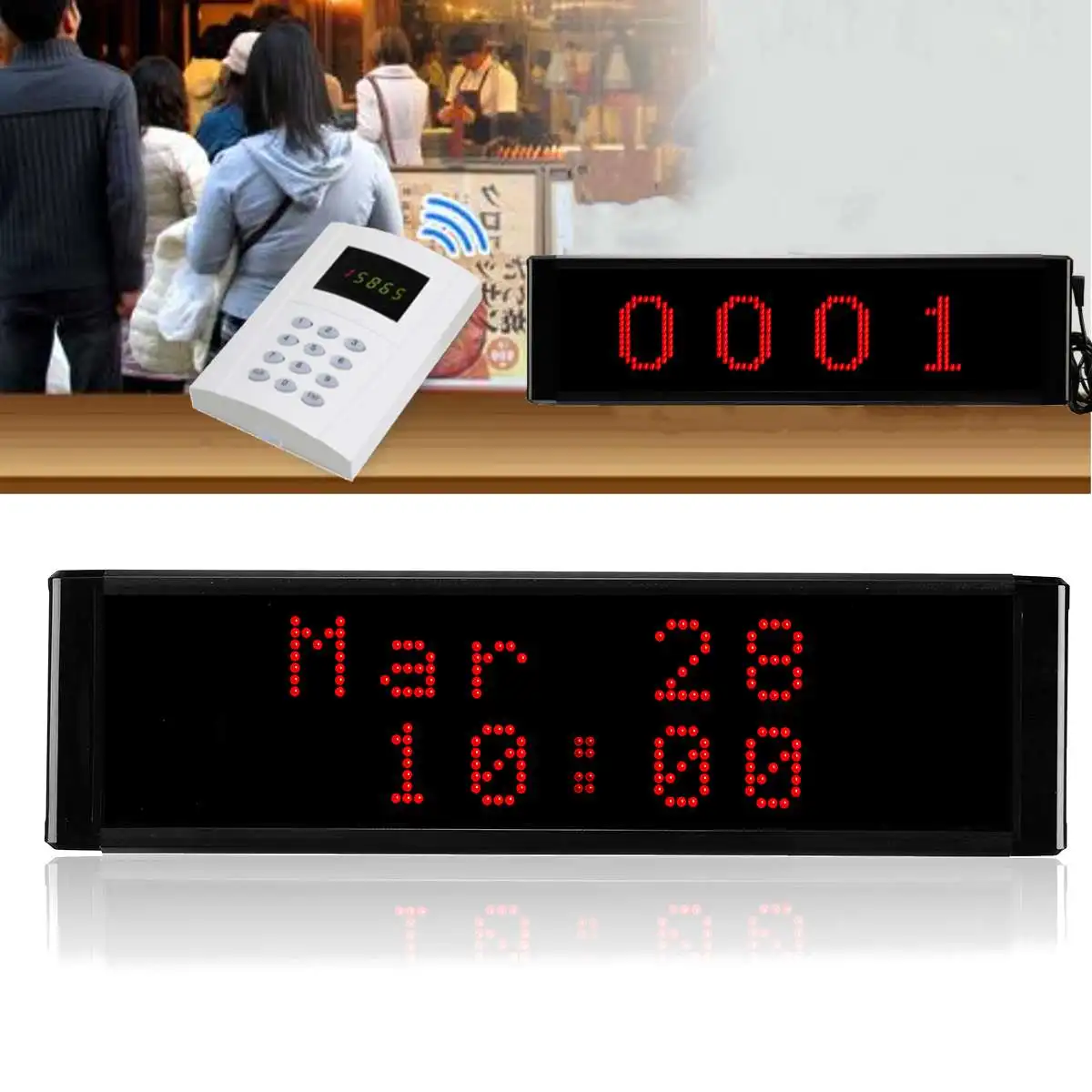 

Smart Taking Number Restaurant Queue Management System Fast Food Call Number to Take Meal Wireless Guest Pager System with Voice
