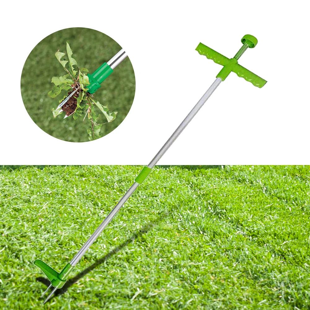 No Bend Weed Puller Weeder Long Handle Garden Lawn Yard Root Killer Remover Tool