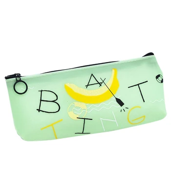 

Cute Fruit Waterproof Silicone Pencil Case Pencil Bag Pouch Purse Kawaii Stationery School Supplies Students Kids Gift Green