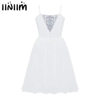 

iiniim Kids Teens Sequin Romantic Ballet Tutu Dress Leotard for Girls Ballerina Party Stage Comtemporary Lyrical Dance Costume
