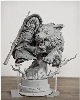 

GK 1:6 Girls and Wolf Resin Figures Model Kit Miniatures Unpainted Garage Kit