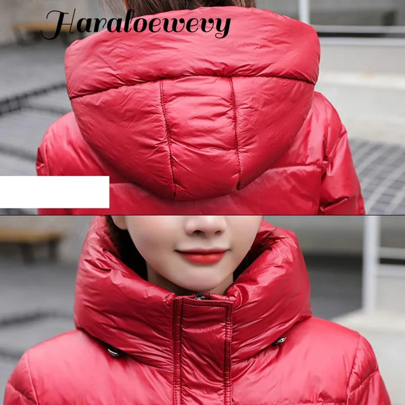 Winter Long Down Coat Women Thick Hooded Winter Zipper Plus Size Windproof Snow Outwear 90% White Duck Down Warm Jacket