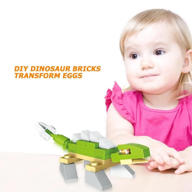 Детские игрушки Динозавр яйцо стимулирует визуальное развитие дополнительный интерес 6 в 1 Блоки Модель деформированный Динозавр яйцо коллекция