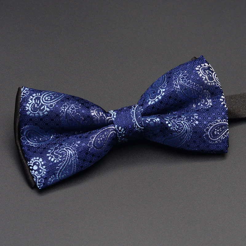 HJ715 New Fashion Men's Bow Ties Wedding Double Fabric Special Design Bowtie Club Banquet Anniversary Butterfly Tie with Gift Box - Цвет: HJ715