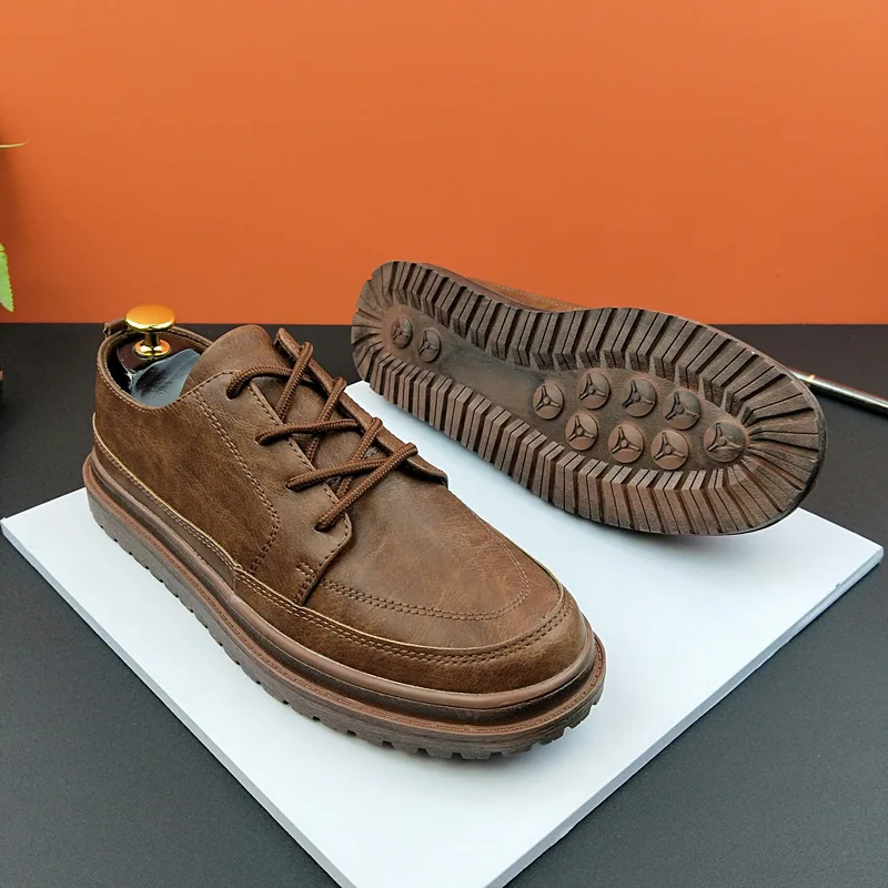 

Leisure Time Leather Shoes Male Classical Shoe Season Ventilation Male Shoes Man Solid Color England Shoes Summer
