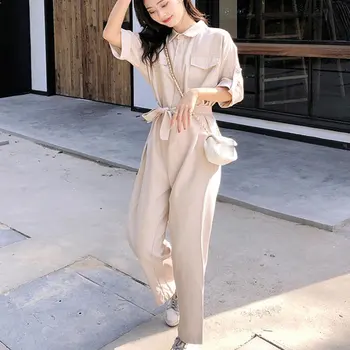 

Spring 2020 Jumpsuits Romper Women High Fashion Button Jumpsuit Female Casual Overalls
