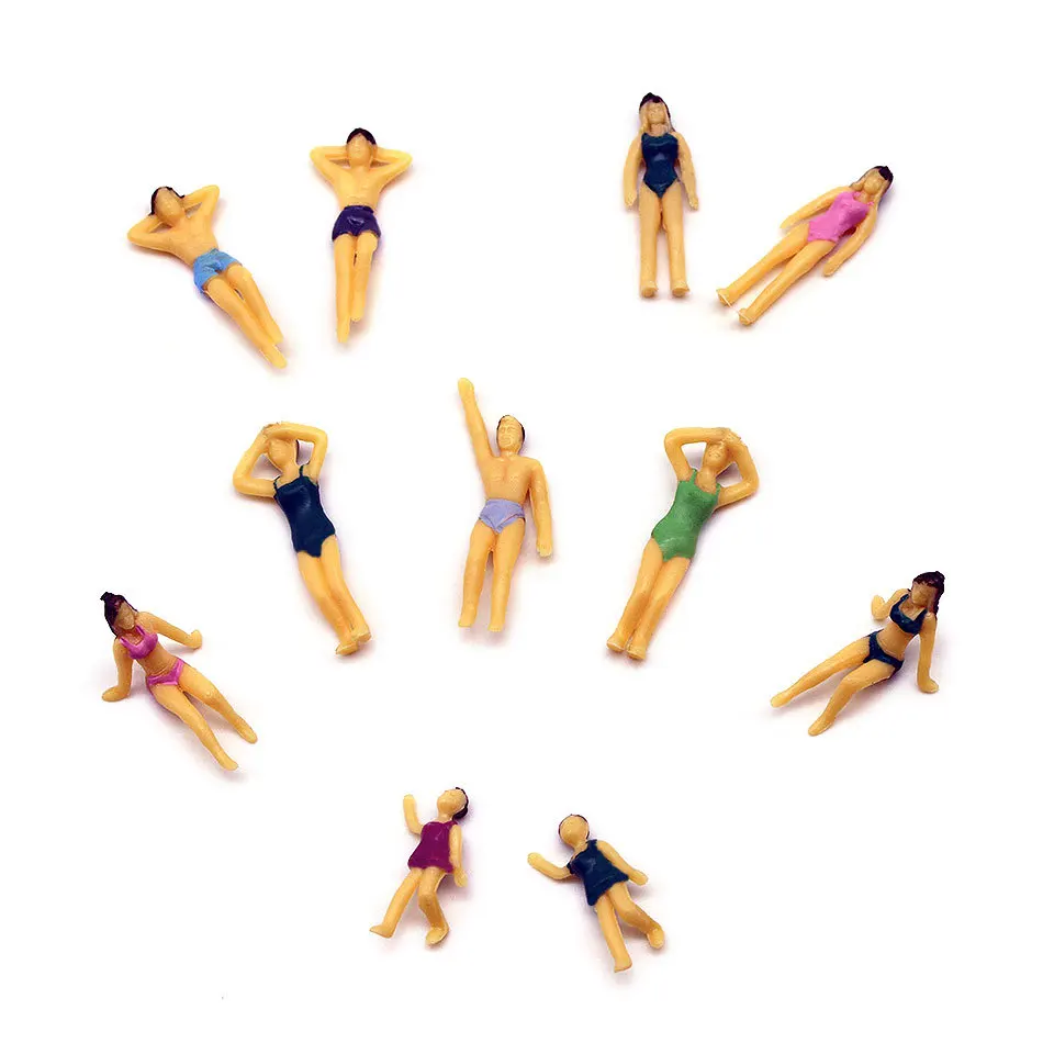 100 шт 1/50 диаграмма масштабной модели плавания в пляжном песчаном столе сцены миниатюрная статуя делая персонажи Diorama ландшафтное