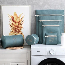 

Foldable Embroidery Laundry Bag Underwear Washing Machine Bags Portable Clothing Organizer Lingerie Socks Bra Laundry Basket