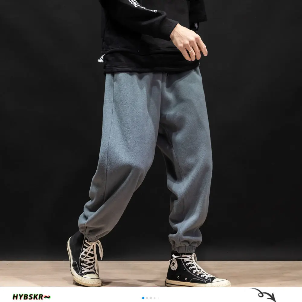 Hybskr 2020 Autumn Winter Men Harem Pants Japanese Solid Color Men's Joggers Oversized Man Casual Loose Trousers Plus Size 5XL | Мужская