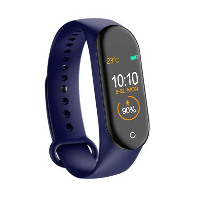 blue 10 шт./лот, смарт-браслет M4, Bluetooth 5,0, смарт-часы, спортивные, Smartband, кровяное давление, браслет, монитор, фитнес-часы, 4 браслета - Цвет: blue