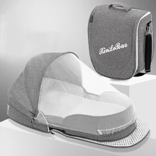 Lit de bébé portatif, couffin multi usage pour voyager avec un nouveau né, berceau portable, avec matelas et moustiquaire, pliable, cordon ajustable