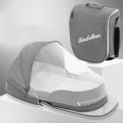 Lit de bébé portatif, couffin multi usage pour voyager avec un nouveau né, berceau portable, avec matelas et moustiquaire, pliable, cordon ajustable 