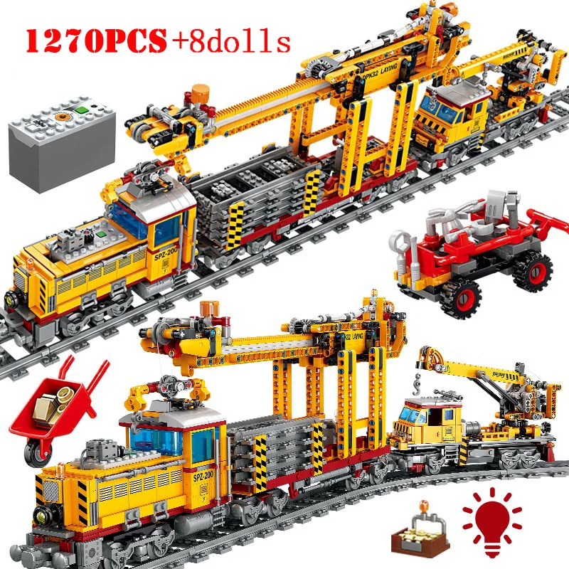 Original KAZI98224 903+PCS Maersk rail train Electric Toys Track  Programming Children's Educational Assembling Building Block