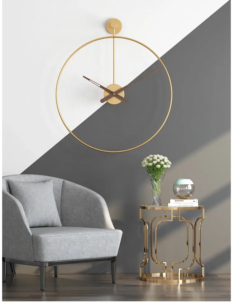 Home Living Room Decoration Luxury Large Wall Clock Iron Modern Design Bedroom Office Room Decorative Clocks Watch Gift 40cm gold clock