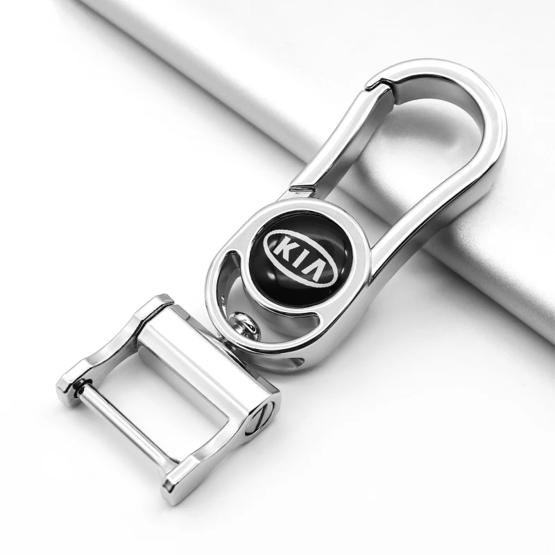 

Auto parts anti-scratch and anti-lost security keychain KIA-logo personality creative 360Â° rotating design high quality keychain