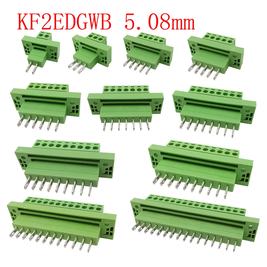 KF2EDGWB 5,08 мм Шаг 2P-16Pin PCB винтовая Клеммная колодка Разъем перегородки подключаемые клеммы розетка прямой контакт