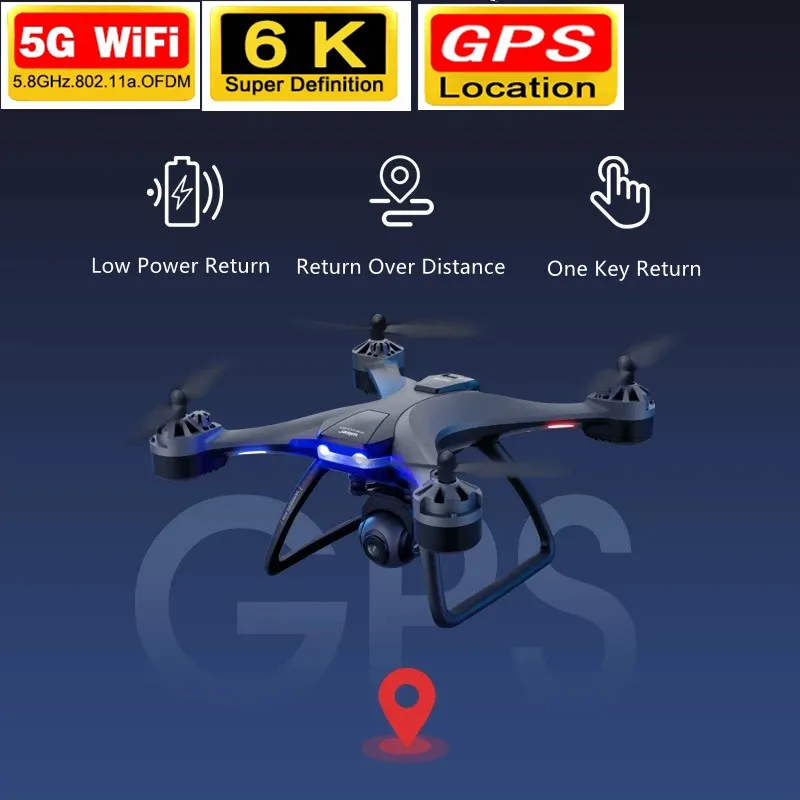 Профессиональный 6K GPS 5G ESC PTZ камера Wi-Fi FPV Дрон оптический поток Postion 2000 м