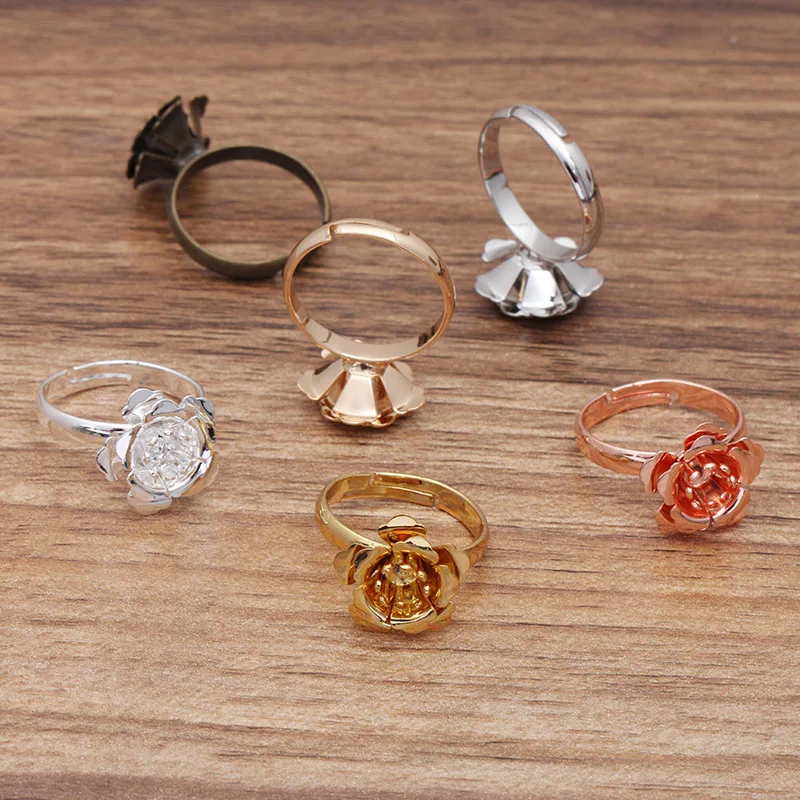 20pcs Ring Setting Blank drop Bezel Adjustable rings