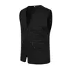 Fishing Jacket Quick-drying Vest Men Waistcoat Solid Color V Neck Multi Pockets Sleeveless Outdoor Summer Vest for Fishing 3