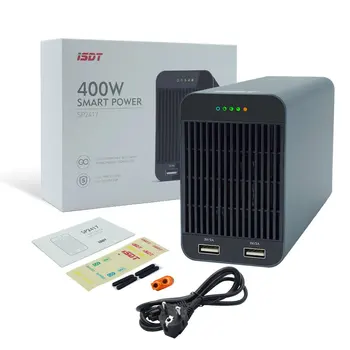 

ISDT SP2417 400W RC Battery Charger Adapter High Power Switch Smart Control with LED USB Charging for RC Models Supply