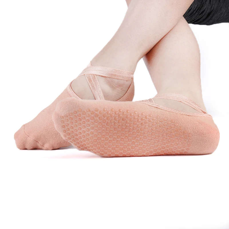 Женские хлопковые носки для йоги с пуговицами балетное платье с открытой спиной с перекрестными лямками Пилатес профессиональные женские нескользящие спортивные носки - Цвет: Light Yellow
