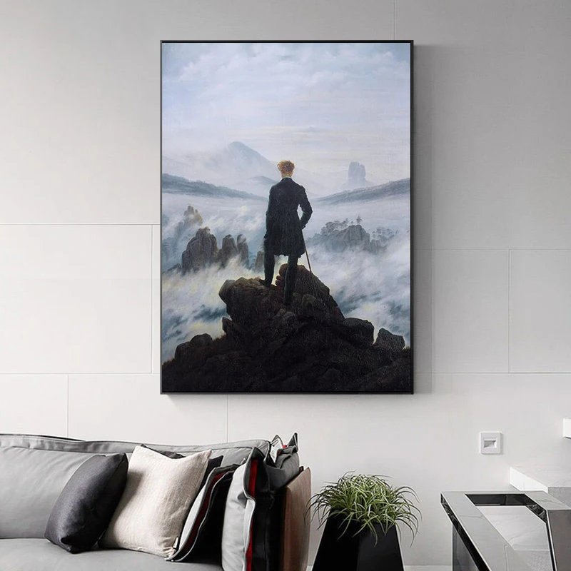 

Wanderer Above The Sea of Fog Famous Canvas Painting Reproductions Posters and Print Wall Art Picture for Living Room Home Decor