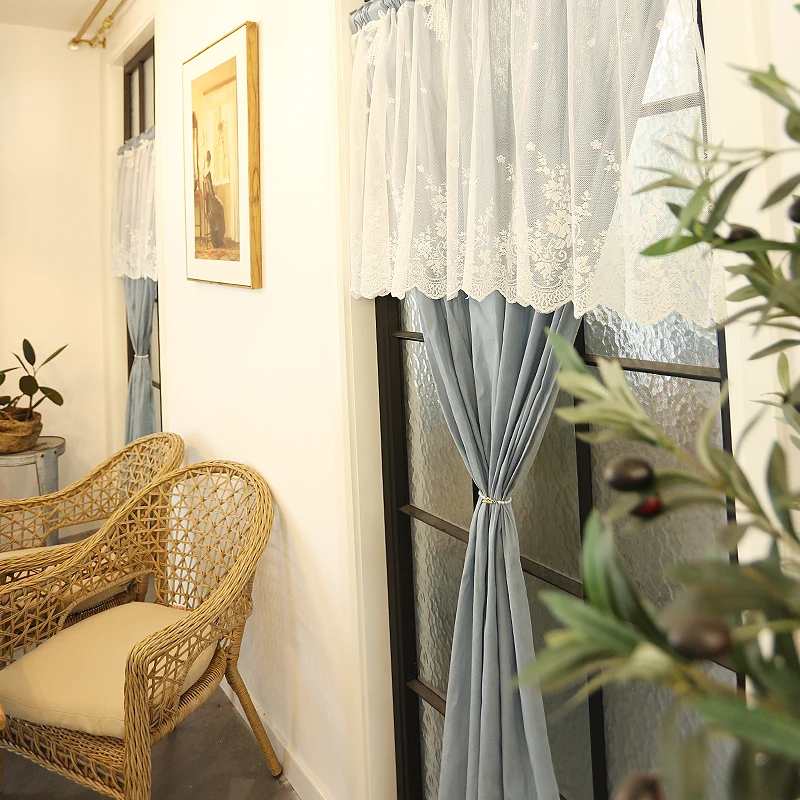 

Литературная и свежасветильник ковбойская занавеска для дверей и окон, разделительная занавеска, американский однотонный износостойкий стержень, без перфорации