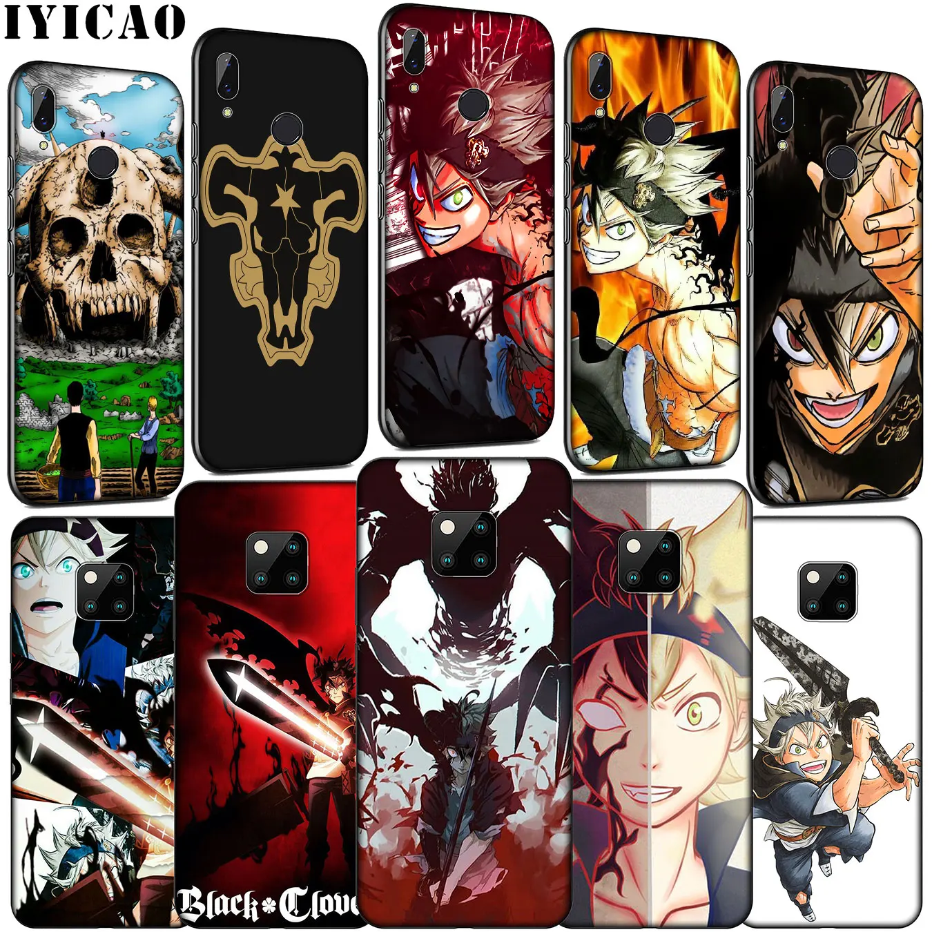 IYICAO Black Clover Soft Silicone Phone Case for Huawei Mate 30 20 10 Pro Nova 5i 4 3 3i 2i 2 Lite Cover |