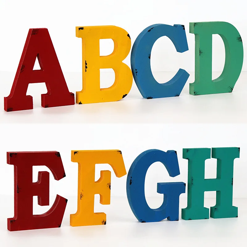 

Retro Creative English Lettered Wood Crafts Ornament Photographic Prop Decorations Bar Coffee Shop