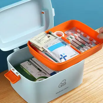 

Portable Family First Aid Box Large Capacity Storage Box Multi-Functional Medicine Cabinet Family Emergency Kit Box Organizer