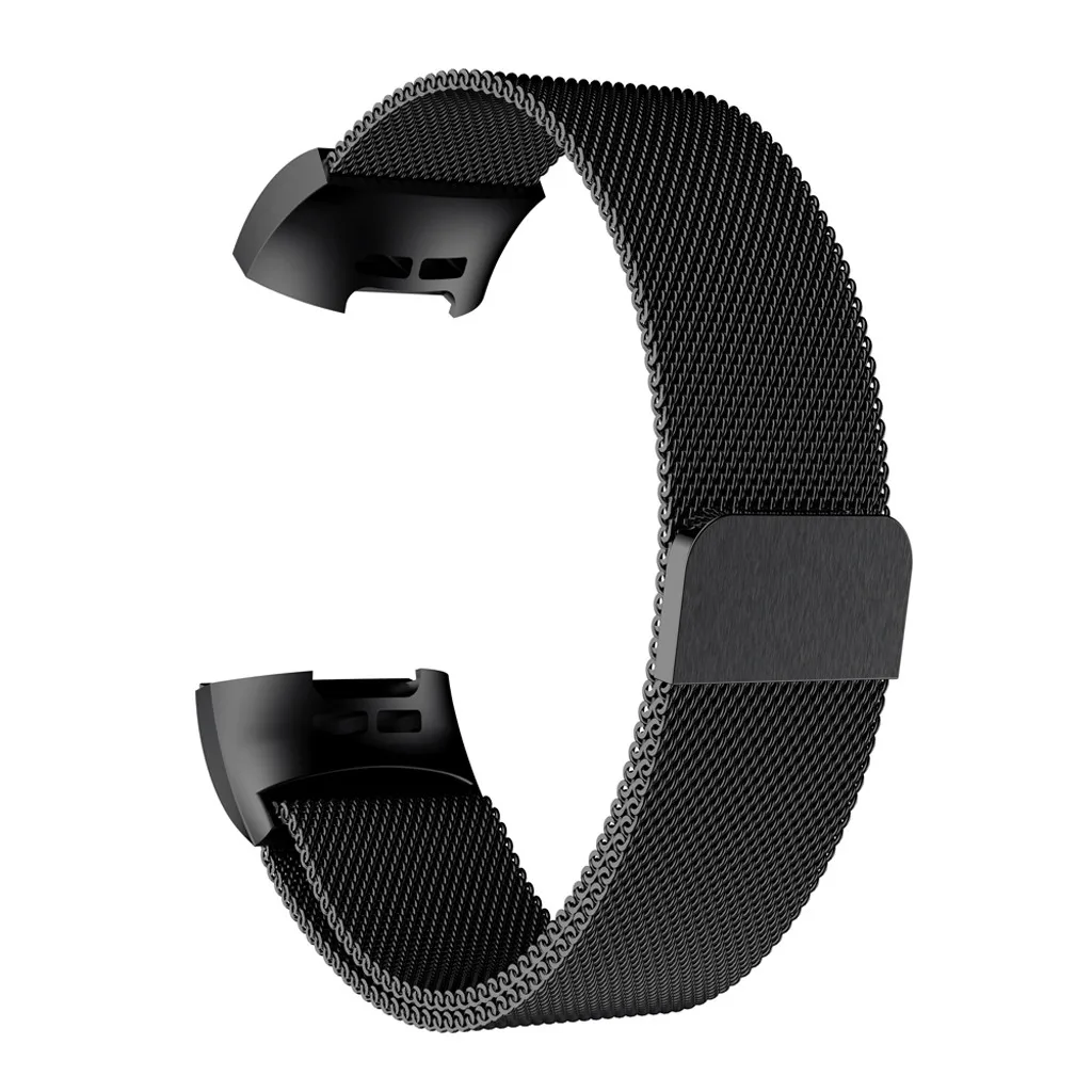 HIPERDEAL миланские часы из нержавеющей стали ремешок браслет+ пленка для Fitbit Charge 3 Высококачественные мягкие часы ремешок Aug15 - Цвет: BK