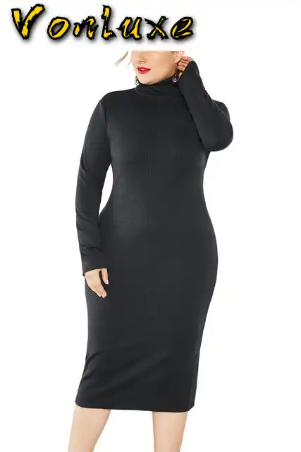 black turtleneck sweater dress plus size