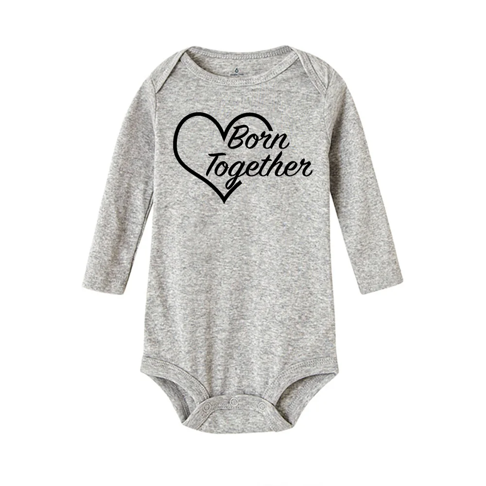 Body Manica Lunga Per Neonati Gemelli 'Bere Buddies' – 100% Cotone, Unisex, Taglie 0-12 Mesi