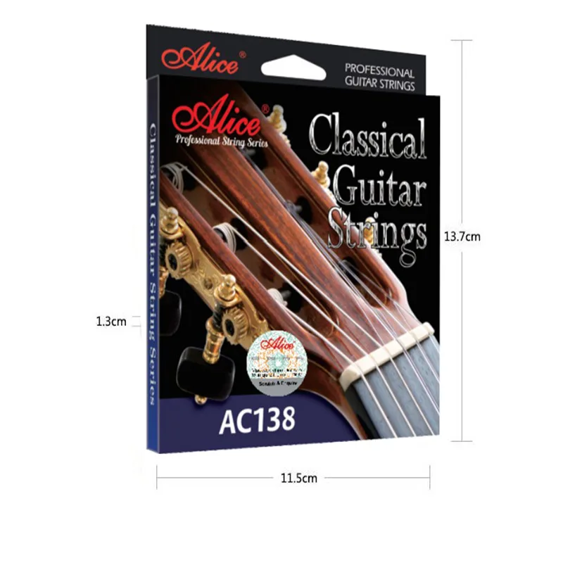 YUEKO Alice 5 шт. AC138/AC139 классические Струны для гитары нейлоновые сердечники и Серебристые Позолоченные 85/15 бронзовые Струны для гитары