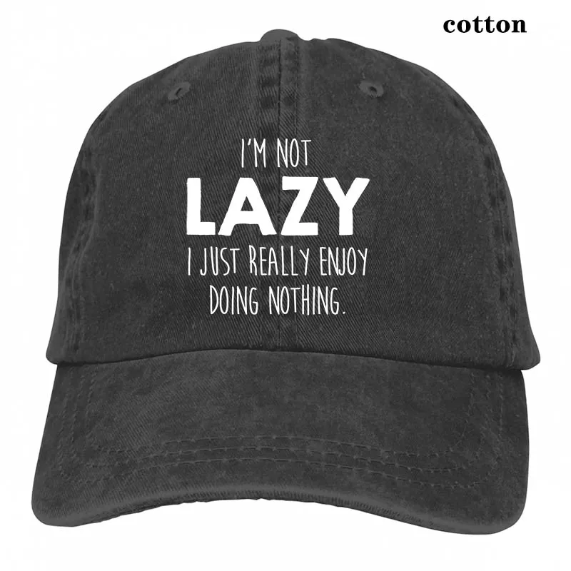 Im Not Lazy, мне просто очень нравится делать ничего смешного, Красный Размер, большая бейсболка для мужчин и женщин, Кепка-Дальнобойщик, модная Регулируемая Кепка - Цвет: 3-Black