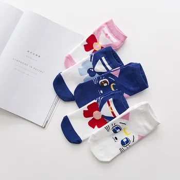 

Sailor Moon Sock for Woman Boat Adult Casual Ladies Soft Sox Creative Luna Artemis Socks Cotton Spring Girls Trendy Calcetines