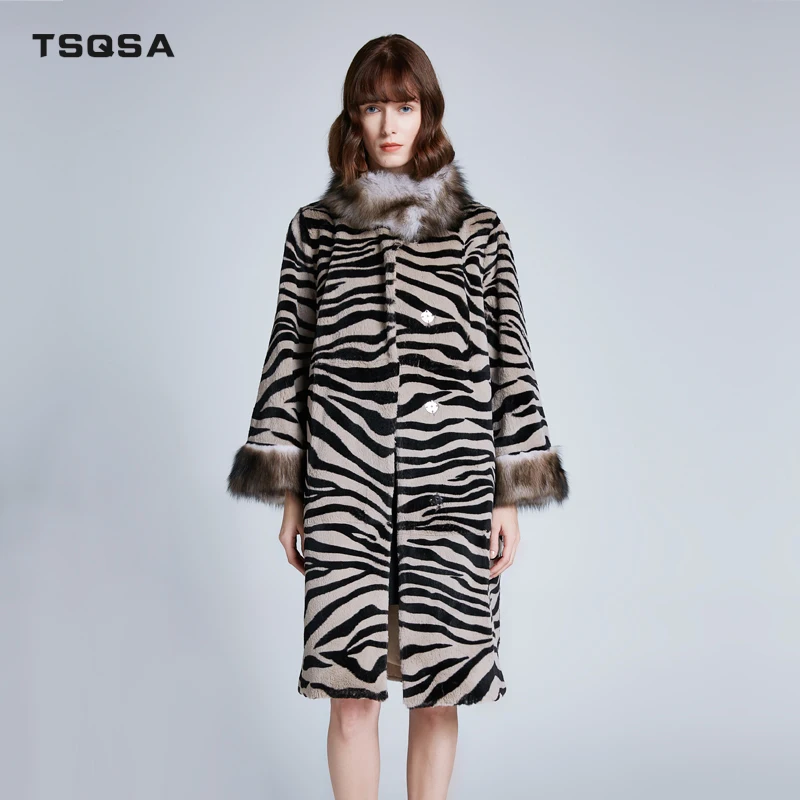

TSQSA 2019 Women Real Rex Rabbit Fur Coat Woolen Winter Fashion Ladies Trench Coats Natural Fur Girl’s Outerwear Clothes TAC1915