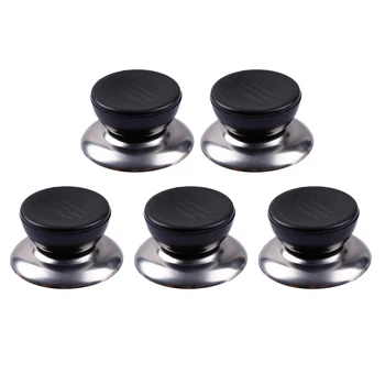 

5Pcs Kitchen Plastic Pot Lid Knob Pot Knob Stainless Steel Base Cookware Kitchen Replacement Pot Cover Knob