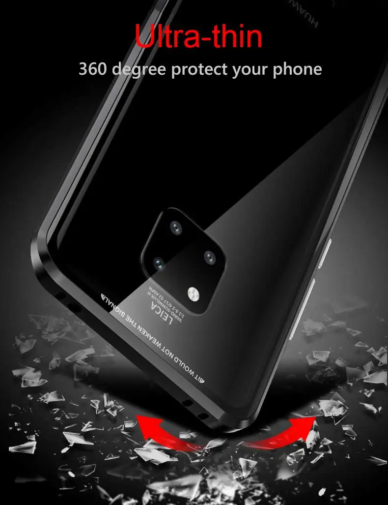 Чехлы с магнитной абсорбцией для Huawei Mate 10 10Pro 10 lite, задняя крышка для телефона, металлический стеклянный панель для Huawei Mate 10