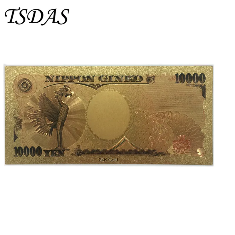 100/лот Япония 24 к золотые банкноты фольга банкноты 10000 Йен счастливый 7777777 мир красочный сувенир банкноты
