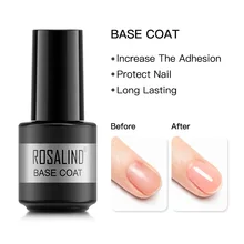  ROSALIND Gel Nail Polish 7ML Matte Base Top Coat For Soak Off Gel Polish UV LED Gel Semi Permanent Varnishes Design Nail Art 