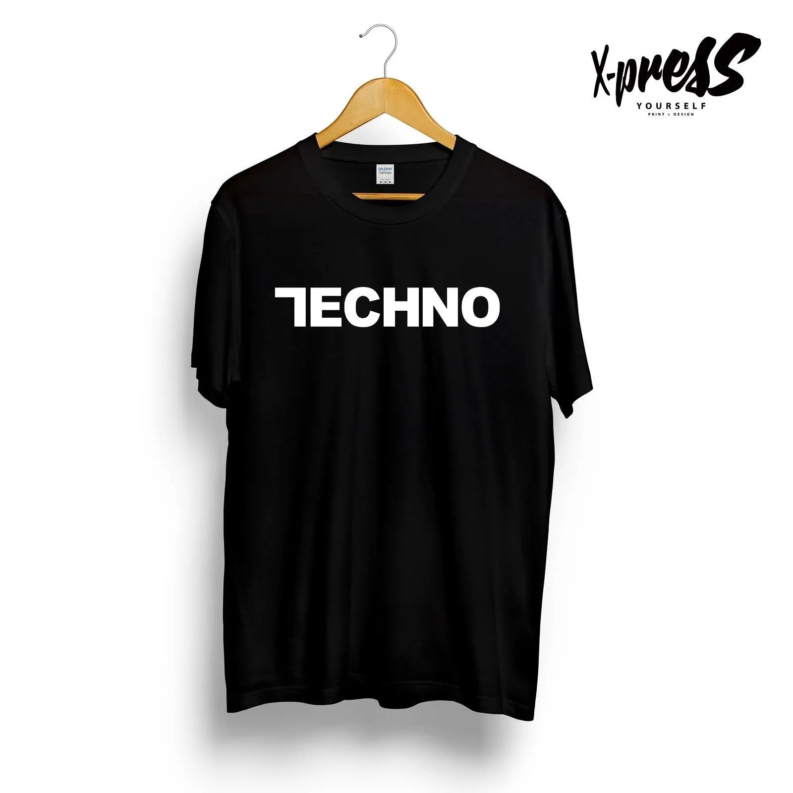

TECHNO SLOGAN T-SHIRT TEE TOP UNDERGROUND MUSIC FESTIVAL BLACK WHITE TECH HOUSE