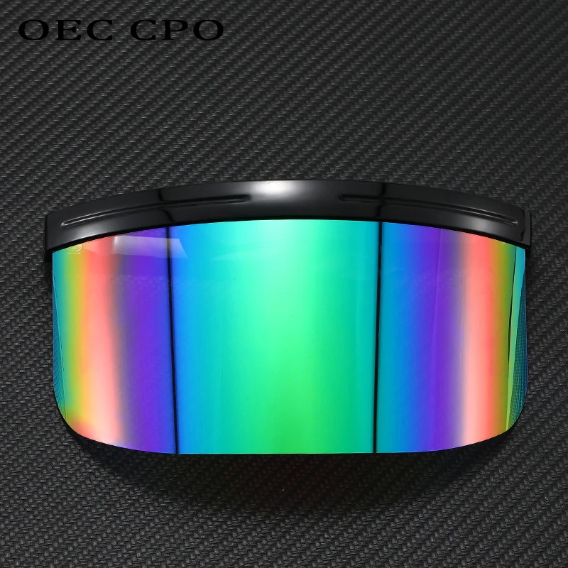 Oversized Windproof Mask Goggles Sunglasses Women  Fashion One Piece Rimless Sunglasses Men Outdoor UV400 Crystal Glasses O960