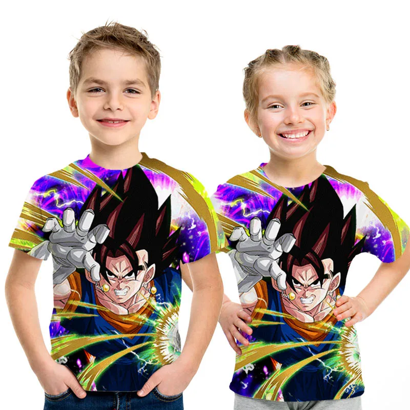 Новинка года, футболки с драконами и шариками Z Детская летняя повседневная футболка с 3D принтом «Супер Саян Гоку», черного цвета, Zamasu Vegeta, Dragon Ball - Цвет: NT-221