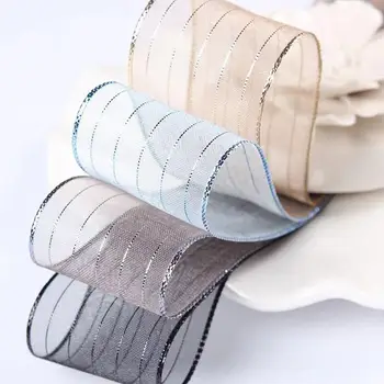 

2019 fashion popular korea ribbon 2.5cm 100 yard/roll Snow Yarn DIY Artificial Silk Roses Crafts Supplies Grosgrain Ribbon